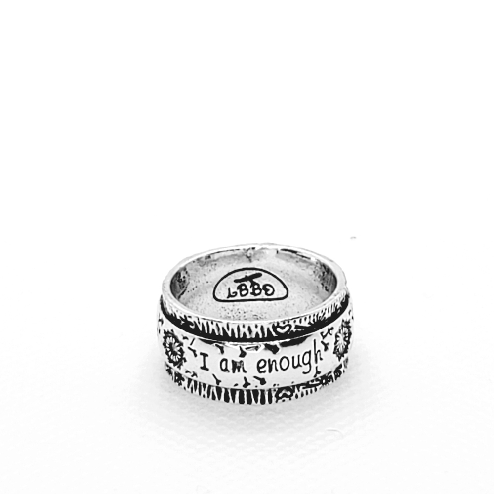 Sterling silver ring " I am enough"